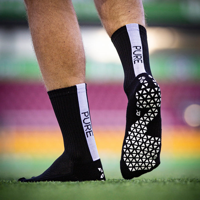 Pure Athlete Grip Socks Soccer - Non Slip Black Sticky Gripper