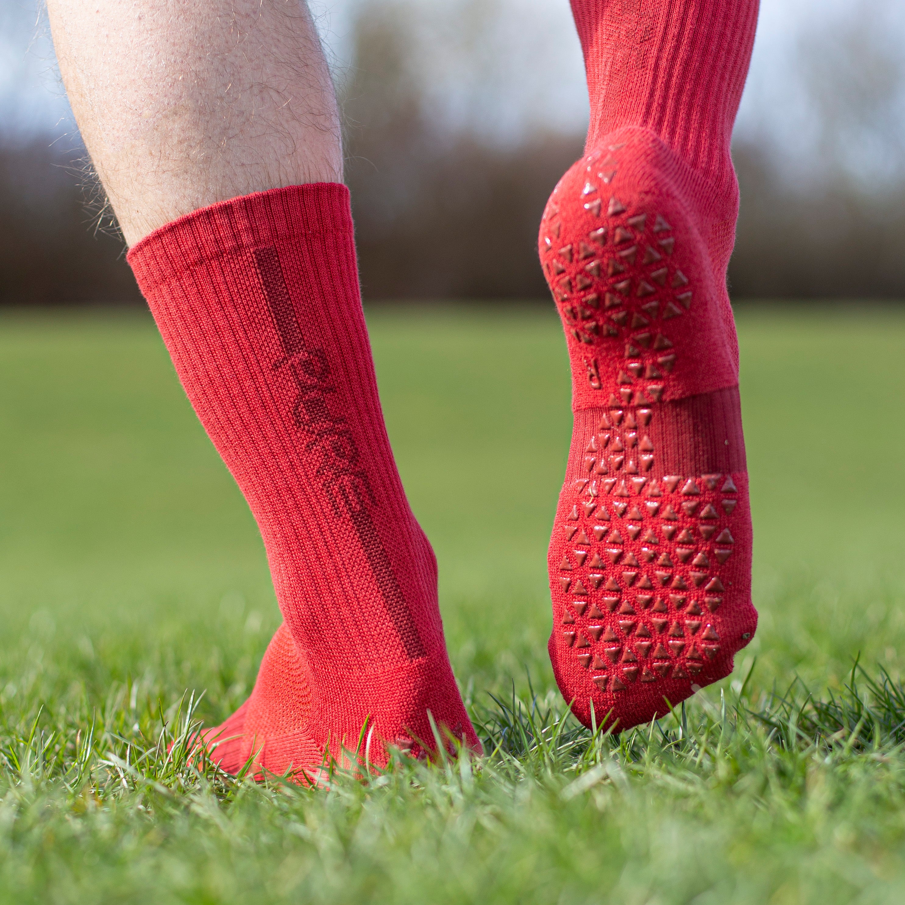 Red - Stepzz Grip Socks