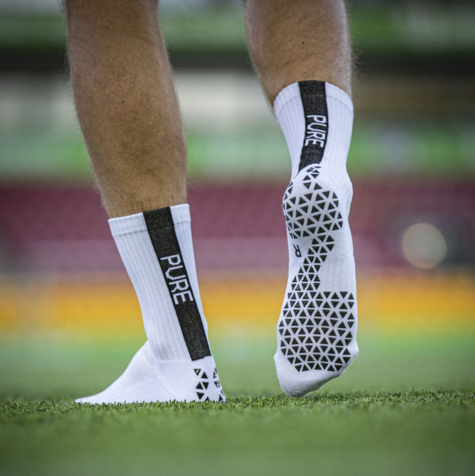 Soxpro Classic Grip Socks-White-Black - Soccer Shop USA